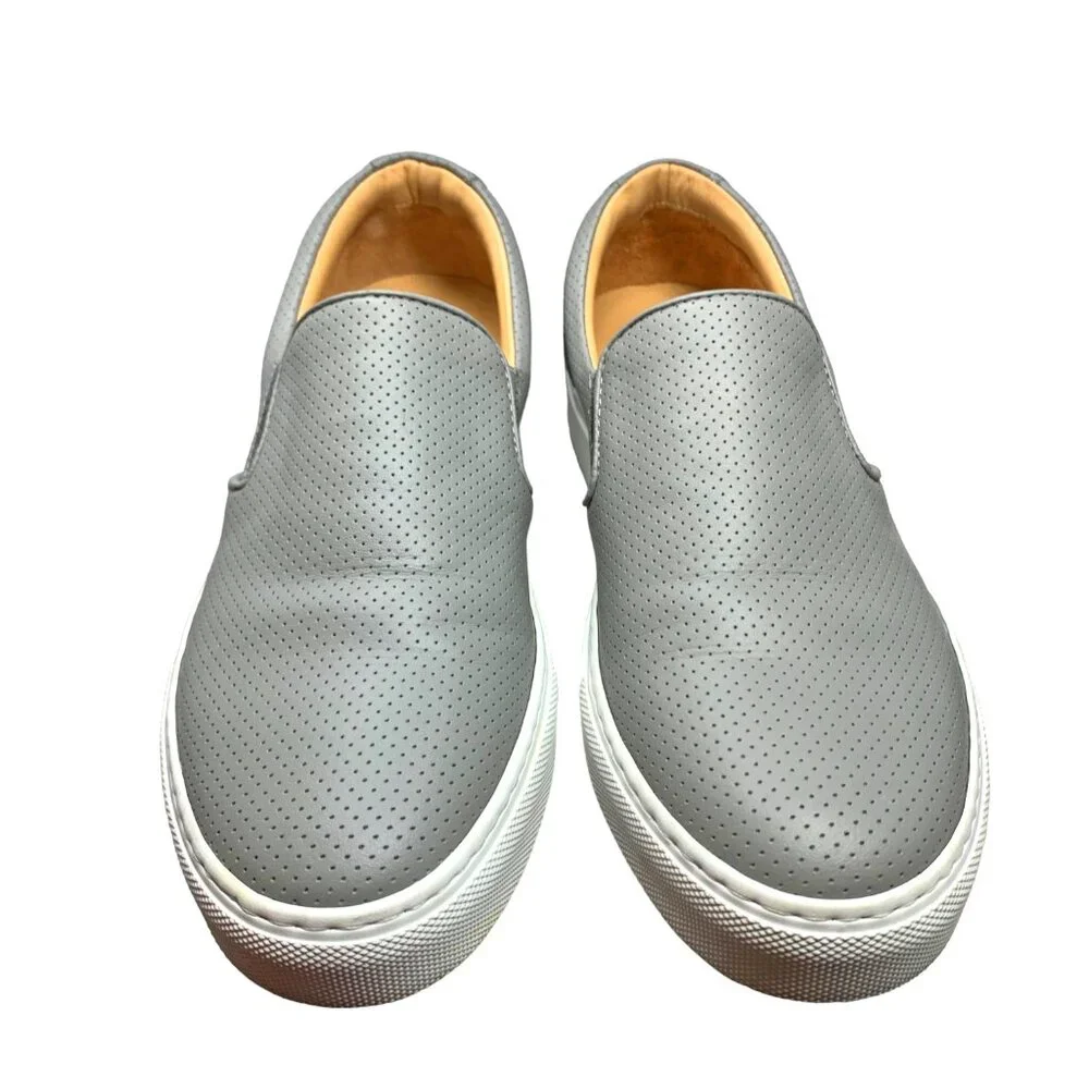 Greats Brooklyn Wooster Perforated‎ Italian Leather Slip On Sneakers